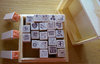 Set caja sellos de madera y caucho "LOVE"